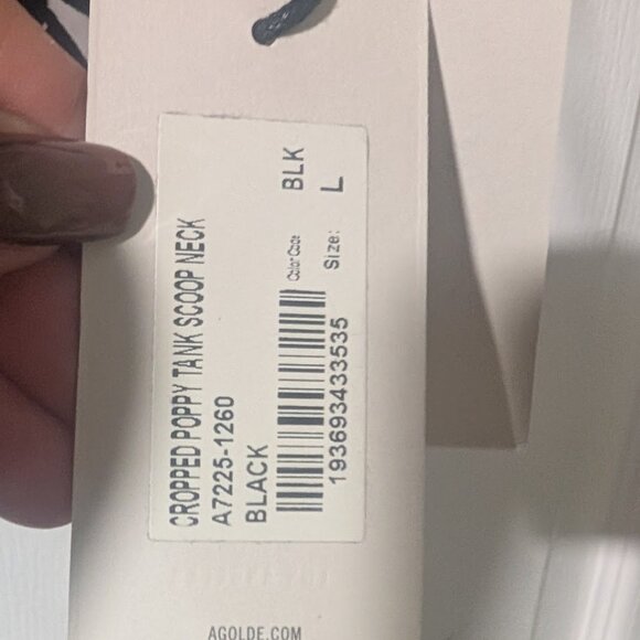 AGOLDE | Cropped Poppy Tank In Black - Picture 6 of 12